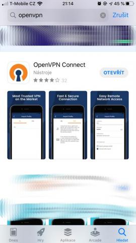 Stažení OpenVPN iPhone