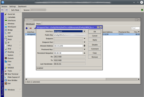 WireGuard MikroTik pridani Peera