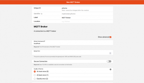 OpenHAB - MQTT Broker Settings