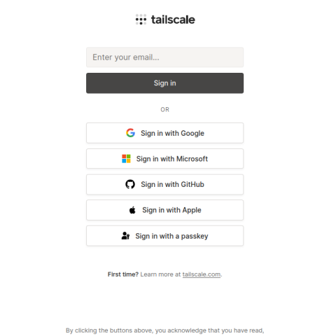 PiCloud - Tailscale Login